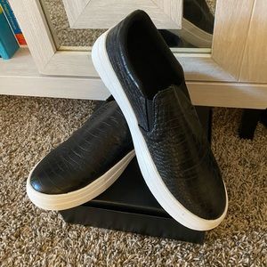 Matisse Black Faux Leather Slip-Ons